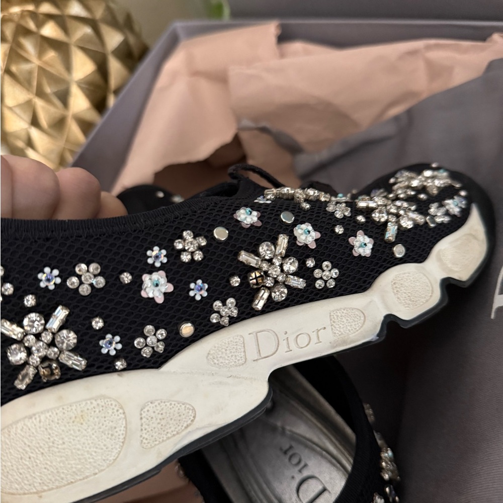 Dior Black Sparkle Sneakers - Picture 4 of 6